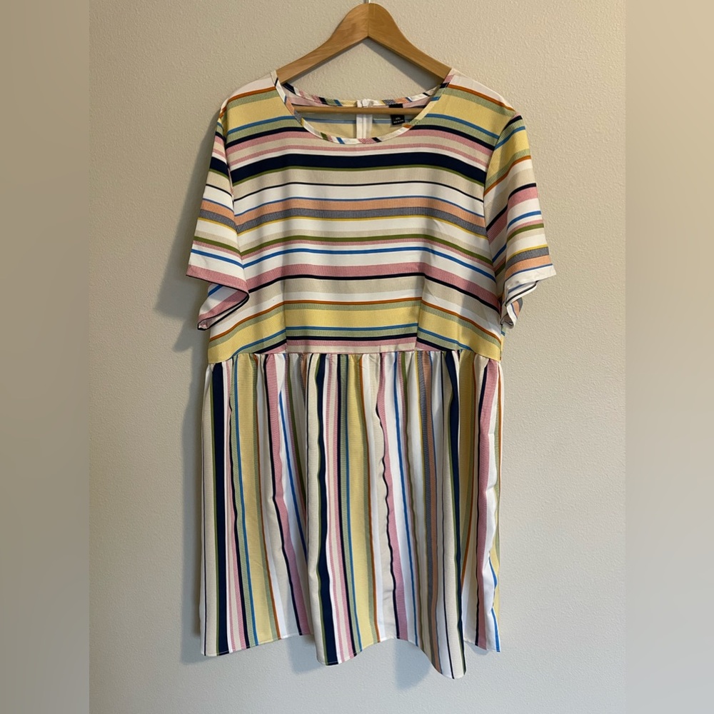 SHEIN stripe short sleeve dress plus size 4XL